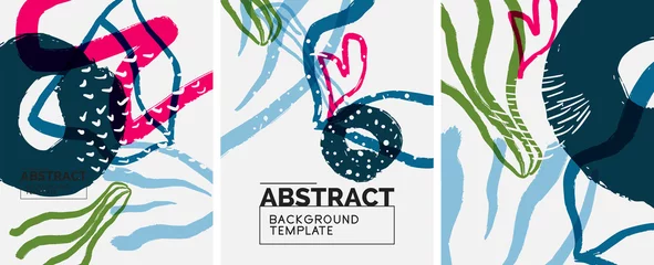 Crédence de cuisine  Social media abstract backgrounds. Abstract hand drawn doodles. Vector illustration for covers, banners, flyers  © antishock