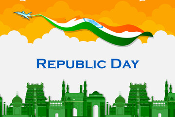 Happy Republic Day of India tricolor background for 26 January - 405391565