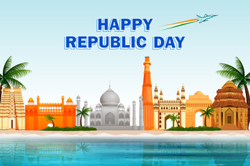 Happy Republic Day of India tricolor background for 26 January - 405392199