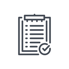 Checklist line icon. Clipboard with check mark vector outline sign.