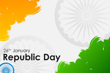 Happy Republic Day of India tricolor background for 26 January