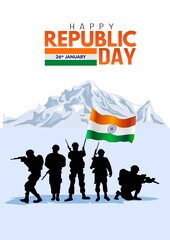 Happy Independence Day Pakistan Vector Illustration Of Pakistan Army With Flag Wall Mural Arun