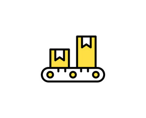 Conveyor line icon. Vector symbol in trendy flat style on white background. Commerce sing for design.