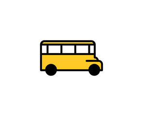 School bus line icon. High quality outline symbol for web design or mobile app. Thin line sign for design logo. Color outline pictogram on white background