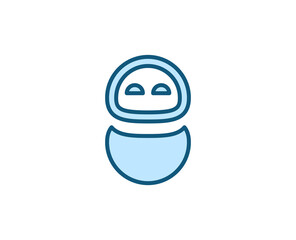 Line Bot icon isolated on white background. Outline symbol for website design, mobile application, ui. Electronics pictogram. Vector illustration, editorial stroсk. 