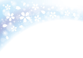 水色の桜の花の背景