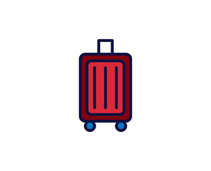 Suitcase line icon. Vector symbol in trendy flat style on white background. Travel sing for design.