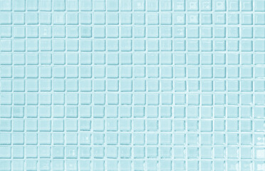 Blue pastel ceramic wall and floor tiles abstract background. Design geometric mosaic texture decoration of the bedroom. Simple seamless pattern for backdrop advertising banner poster or web.