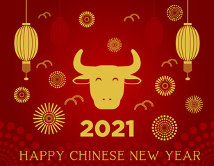 Chinese New Year background in flat