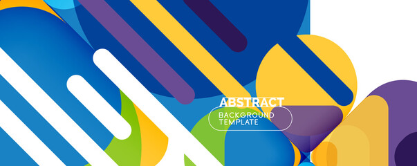 Modern geometric round shapes and dynamic lines, abstract background. Vector illustration for placards, brochures, posters and banners
