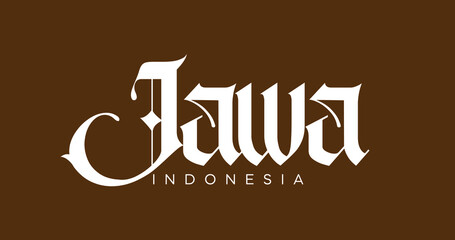 Jawa Indonesian Typography Lettering Wallpaper Background - obrazy, fototapety, plakaty