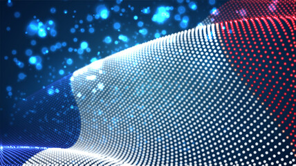 Vector bright glowing country flag of abstract dots. France © coffeemill