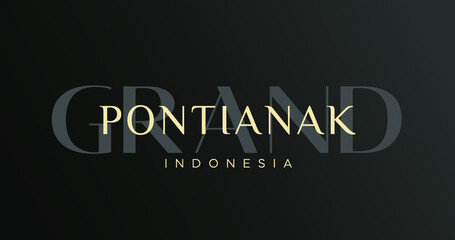 Pontianak Typography Lettering Wallpaper Background of Indonesian Tourism Places