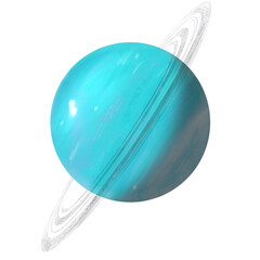 Uranus planet isolated on white background - obrazy, fototapety, plakaty