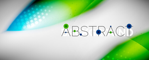 Vector blurred color wavy shapes, techno futuristic abstract background. Trendy template for business or technology presentation, internet poster or web brochure cover, wallpaper