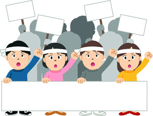 Obraz premium デモのイラスト