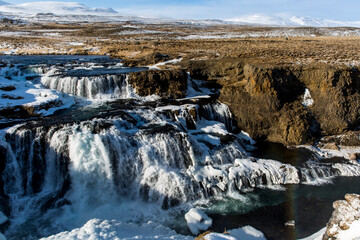 Reykjafoss Island Winter