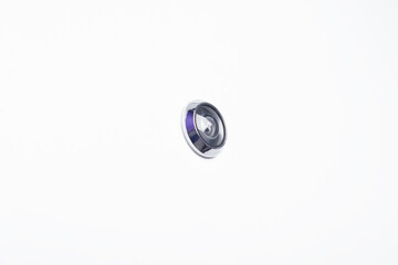 entrance door with a hole for a glass peephole and security of the residents of the house, see who came