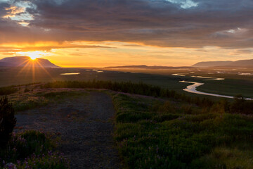 Mitternachtssonnen Varmahlid Island