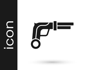 Black Vintage pistols icon isolated on white background. Ancient weapon. Vector.