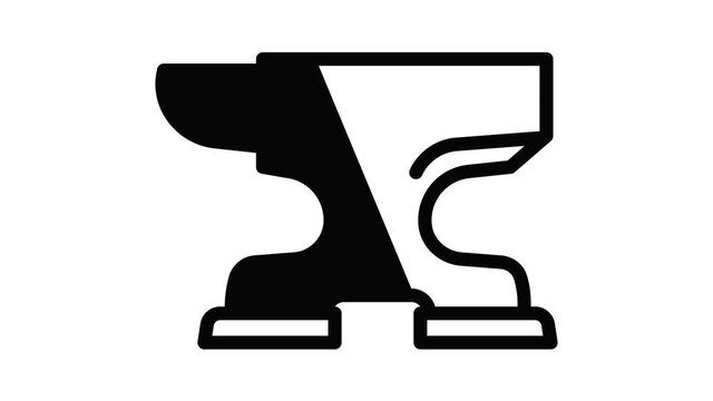 Metal cold anvil icon animation best object on white background