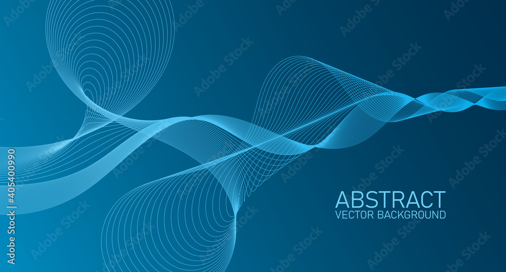 Poster abstract wave element for design. stylized line art background. digital frequency track equalizer. a