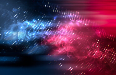 Obraz premium Abstract modern dark background. Dark empty scene with neon rays and spotlights. Night abstract background light. Neon light, reflection. 