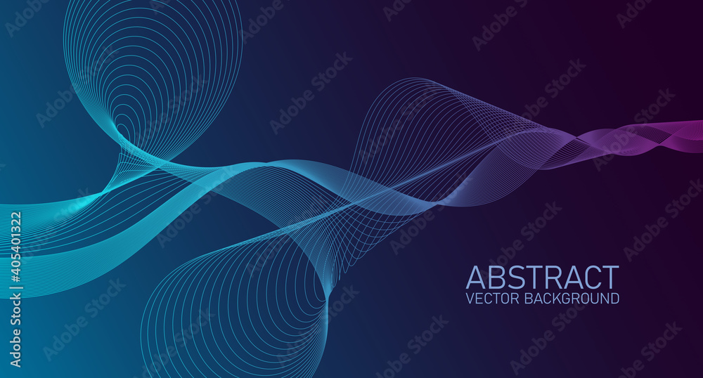 Poster abstract wave element for design. stylized line art background. digital frequency track equalizer. a
