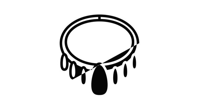 Woman necklace icon animation best object on white background