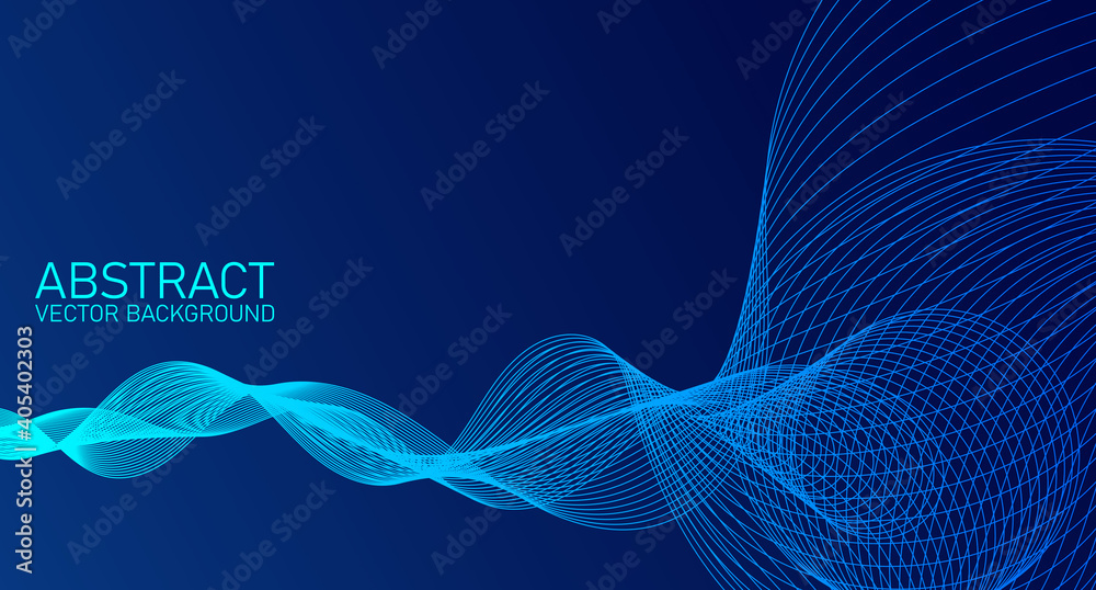 Poster abstract wave element for design. stylized line art background. digital frequency track equalizer. a