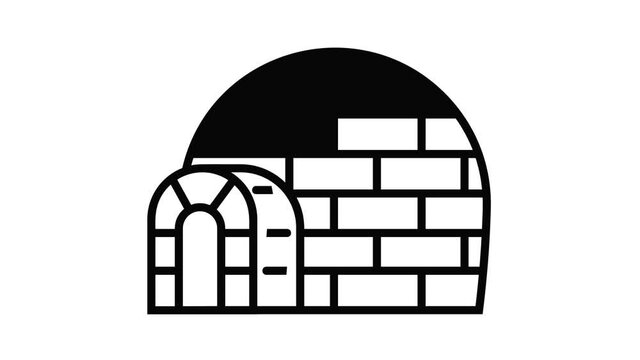Eskimo igloo icon animation best object on white background