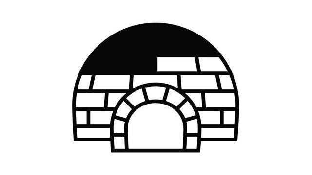 Arctic igloo icon animation best object on white background