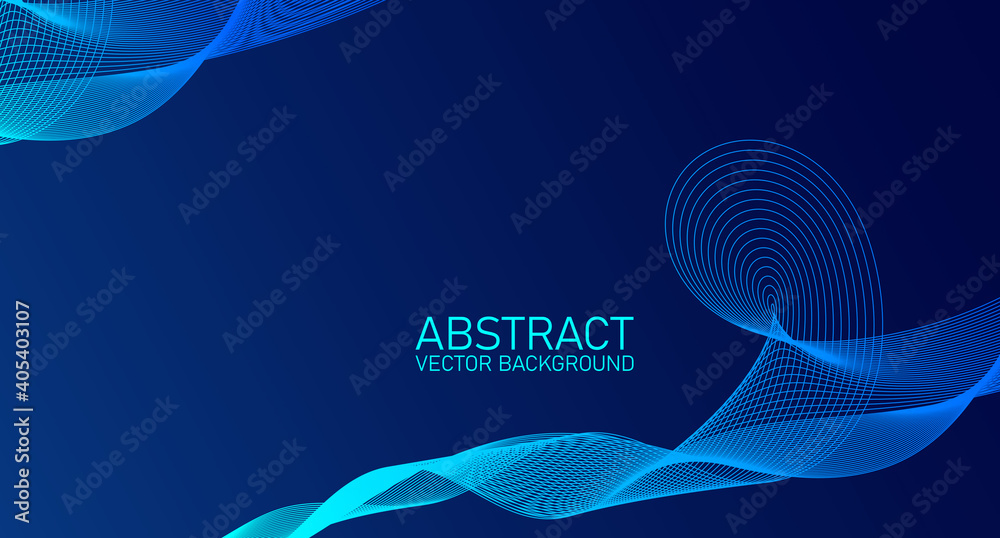 Poster abstract wave element for design. stylized line art background. digital frequency track equalizer. a