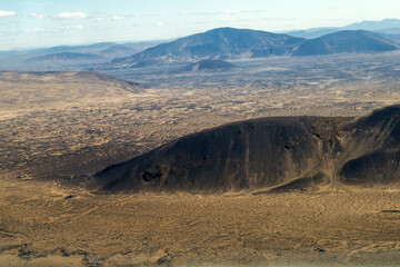 Icelandic landscape aerial photography captured from touristic airplane