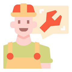 Mechanic icon for web element , webpage, application, card, printing, social media, posts etc.