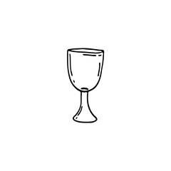 Doodle glasses for the bar. Hand-drawn illustrations. Glass objects