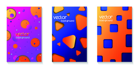 Colorful geometrics on gadiant color cover page , Vector background