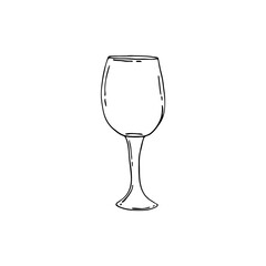 Doodle glasses for the bar. Hand-drawn illustrations. Glass objects
