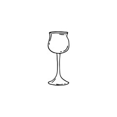 Doodle glasses for the bar. Hand-drawn illustrations. Glass objects