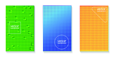 Green blue and yellow halftone 3D cover page , vector background 