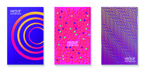 Colorful halftone cover design templates,geometric shape,vector background 