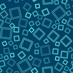 Green line Sewing Pattern icon isolated seamless pattern on blue background. Markings for sewing. Vector Illustration.