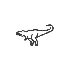 Giganotosaurus dinosaur line icon. linear style sign for mobile concept and web design. Giganotosaurus outline vector icon. Symbol, logo illustration. Vector graphics