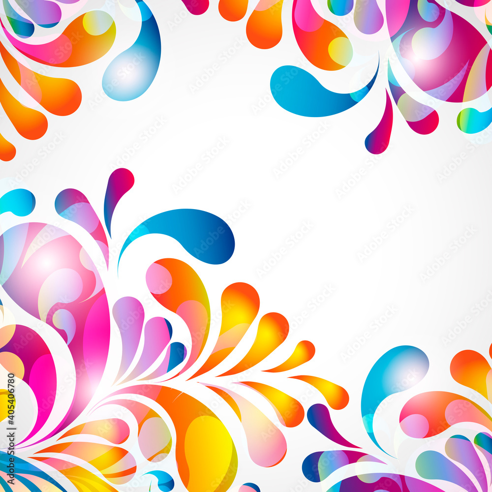 Poster abstract background with bright teardrop-shaped arches.