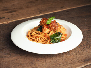 Spaghetti with meatballs