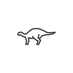 Iguanodon dinosaur line icon. linear style sign for mobile concept and web design. Iguanodon outline vector icon. Symbol, logo illustration. Vector graphics