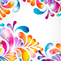 Fototapeta na wymiar Abstract background with bright teardrop-shaped arches.