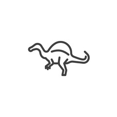 Spinosaurus dinosaur line icon. linear style sign for mobile concept and web design. Spinosaurus outline vector icon. Symbol, logo illustration. Vector graphics