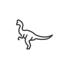 Oviraptor dinosaur line icon. linear style sign for mobile concept and web design. Oviraptor outline vector icon. Symbol, logo illustration. Vector graphics