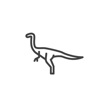 recommend clip art: Gallimimus dinosaur line icon. linear style sign for mobile concept and web design. Gallimimus outline vector icon. Symbol, logo illustration. Vector graphics